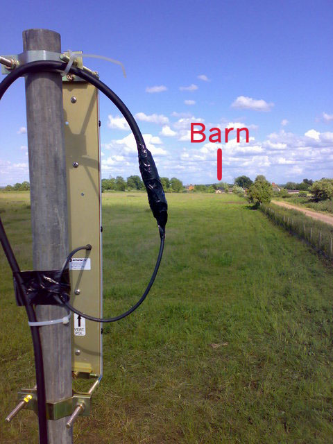 Antenna to barn